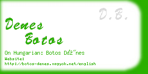 denes botos business card